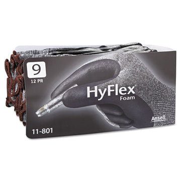AnsellPro Hyflex Foam Gloves, Dark Gray-black, Size 9, 12 Pairs freeshipping - TVN Wholesale